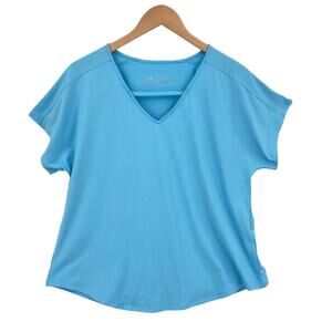 Tranquility by Colorado Clothing Tee Shirt Womens L Blue Stretch V Neck Pullover